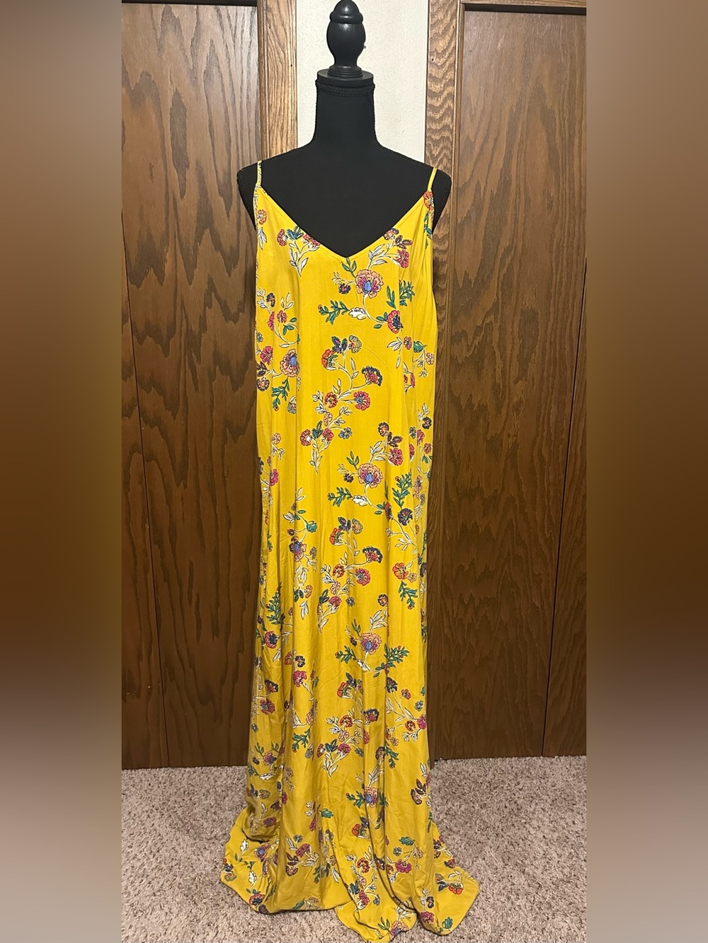 NWT Old Navy Yellow Floral Slip Maxi Dress- Tall Sizing
